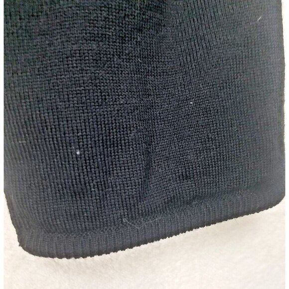 I.magnin design studio 100% merino wool black women's M open front sweater italy - Picture 9 of 11